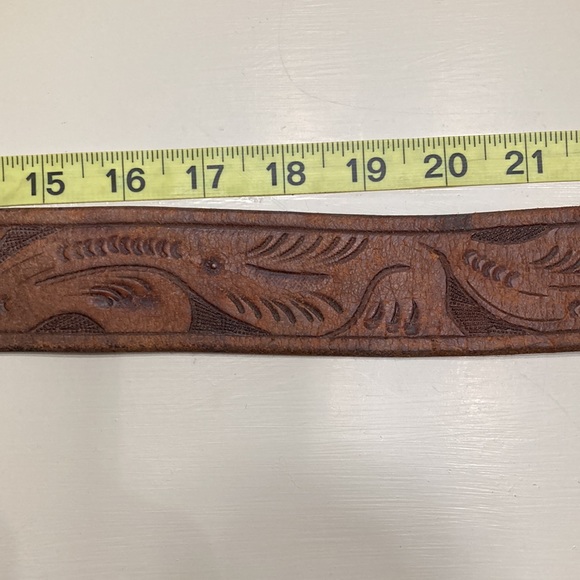 Vintage Leather Belt & Wooden Buckle 40” - Picture 7 of 12